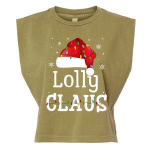 Lolly Claus Funny Holiday Matching Pajamas Xmas Party Gift Garment-Dyed Women's Muscle Tee