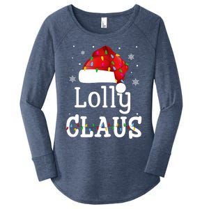 Lolly Claus Funny Holiday Matching Pajamas Xmas Party Gift Women's Perfect Tri Tunic Long Sleeve Shirt