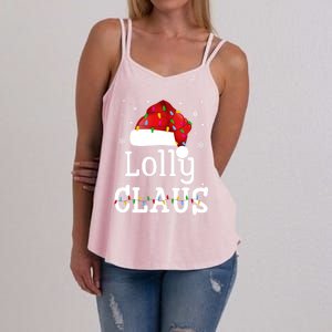 Lolly Claus Funny Holiday Matching Pajamas Xmas Party Gift Women's Strappy Tank