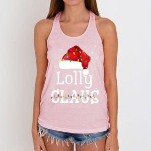 Lolly Claus Funny Holiday Matching Pajamas Xmas Party Gift Women's Knotted Racerback Tank