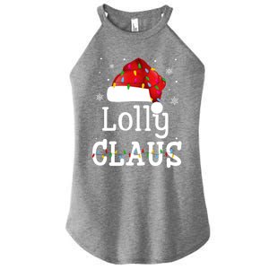 Lolly Claus Funny Holiday Matching Pajamas Xmas Party Gift Women's Perfect Tri Rocker Tank