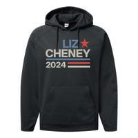 Liz Cheney For President 2024 USA Performance Fleece Hoodie