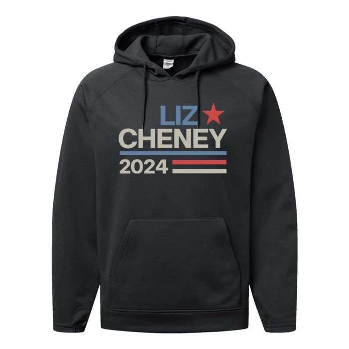 Liz Cheney For President 2024 USA Performance Fleece Hoodie