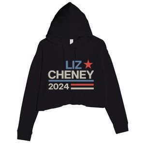 Liz Cheney For President 2024 USA Crop Fleece Hoodie