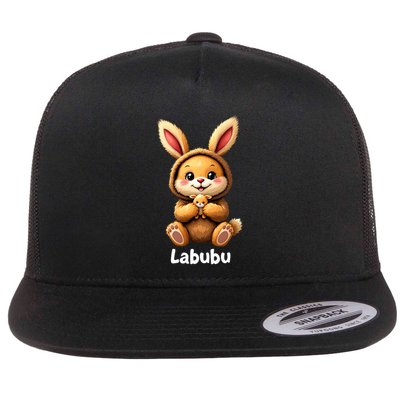 Labubu Cute Funny Monsters Brown Labubu Flatbill Hat