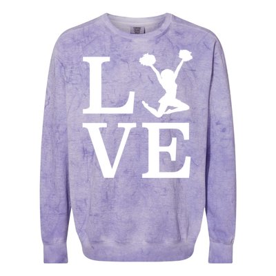 Love Cheer For Lover Cheerleader Colorblast Crewneck Sweatshirt