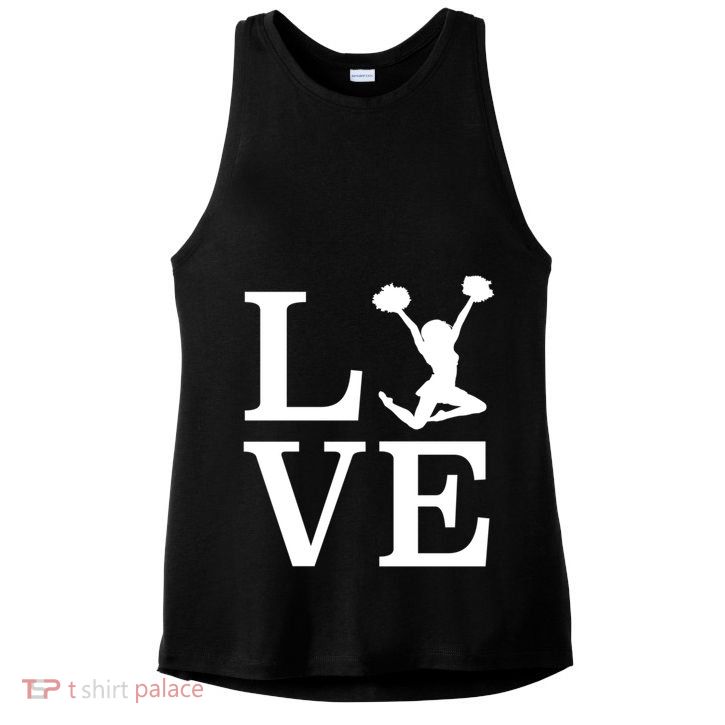 Love Cheer For Lover Cheerleader Ladies PosiCharge Tri-Blend Wicking Tank
