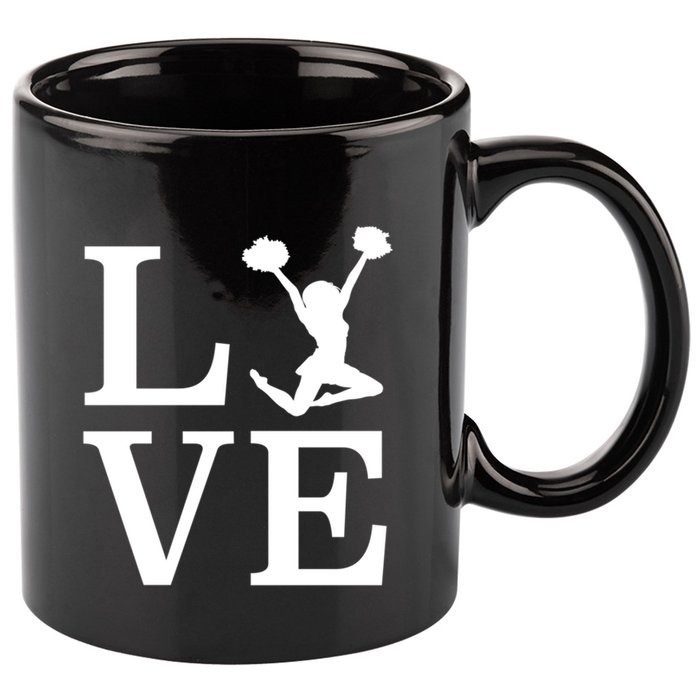 Love Cheer For Lover Cheerleader 11oz C Handle Ceramic Mug