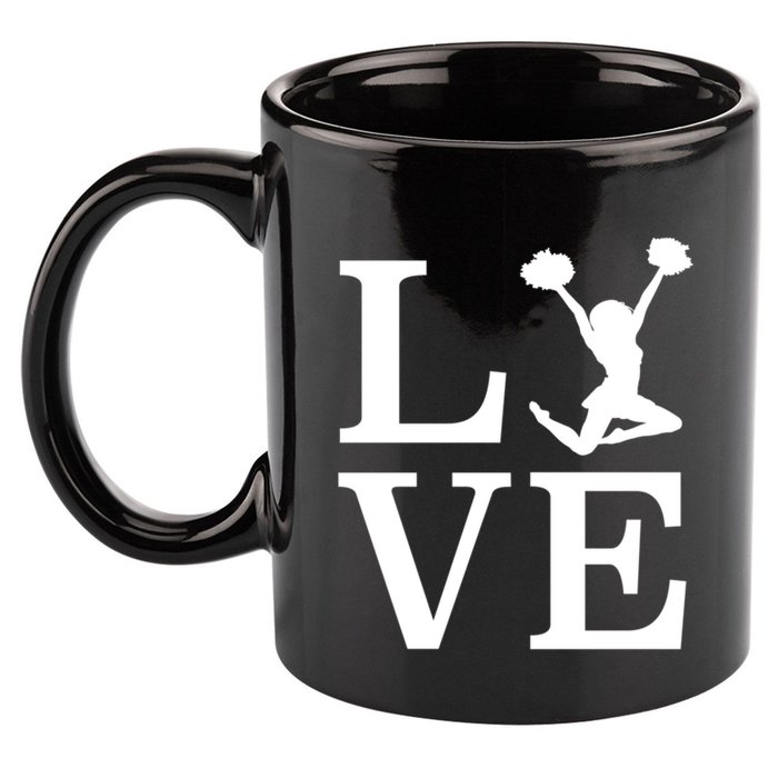 Love Cheer For Lover Cheerleader 11oz C Handle Ceramic Mug
