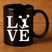 Love Cheer For Lover Cheerleader 11oz C Handle Ceramic Mug