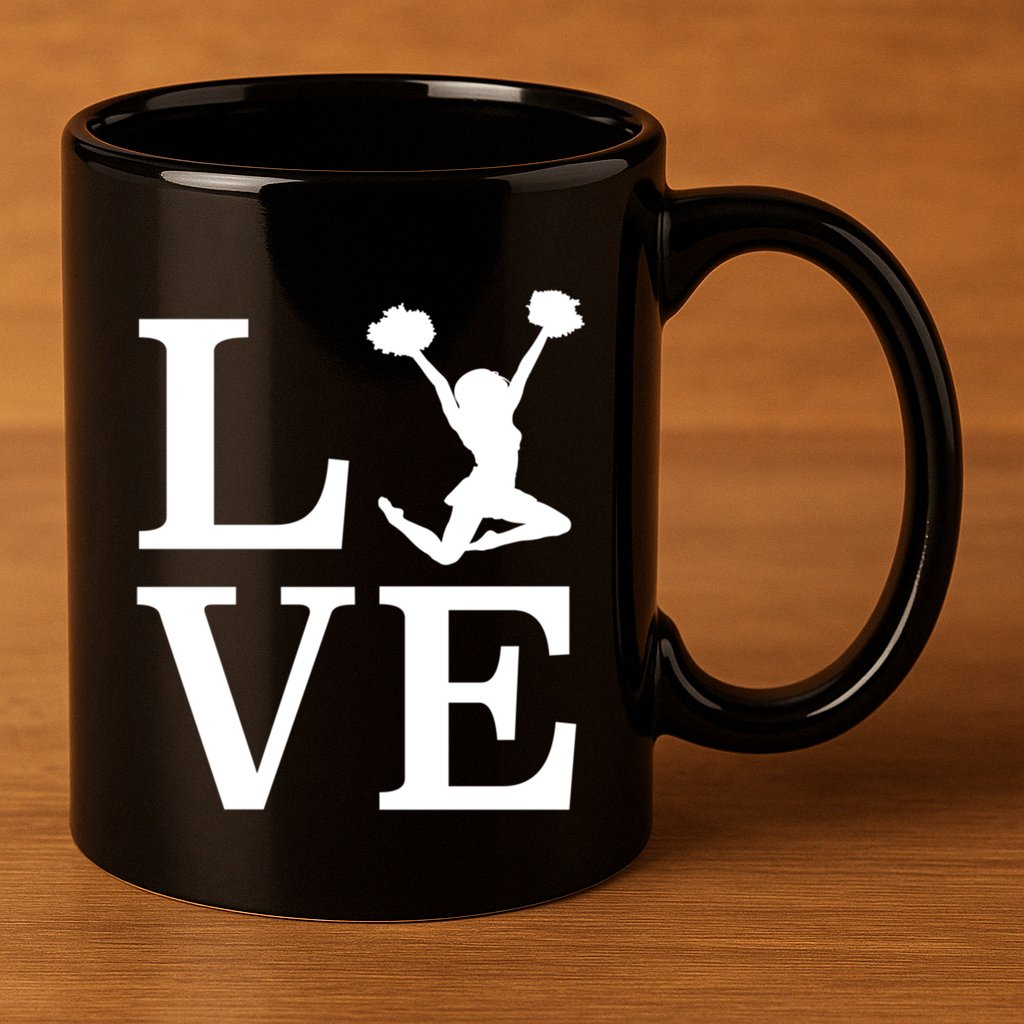 Love Cheer For Lover Cheerleader 11oz C Handle Ceramic Mug