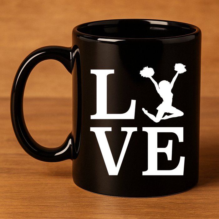 Love Cheer For Lover Cheerleader 11oz C Handle Ceramic Mug