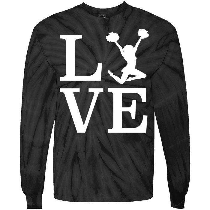 Love Cheer For Lover Cheerleader Tie-Dye Long Sleeve Shirt