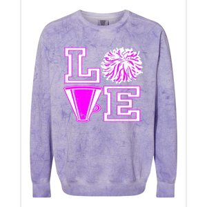 Love Cheer For N Cheerleader Gift Colorblast Crewneck Sweatshirt