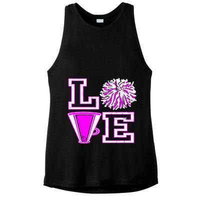 Love Cheer For N Cheerleader Gift Ladies PosiCharge Tri-Blend Wicking Tank
