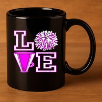 Love Cheer For N Cheerleader Gift 11oz C Handle Ceramic Mug