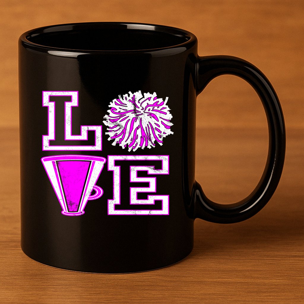 Love Cheer For N Cheerleader Gift 11oz C Handle Ceramic Mug