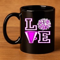 Love Cheer For N Cheerleader Gift 11oz C Handle Ceramic Mug