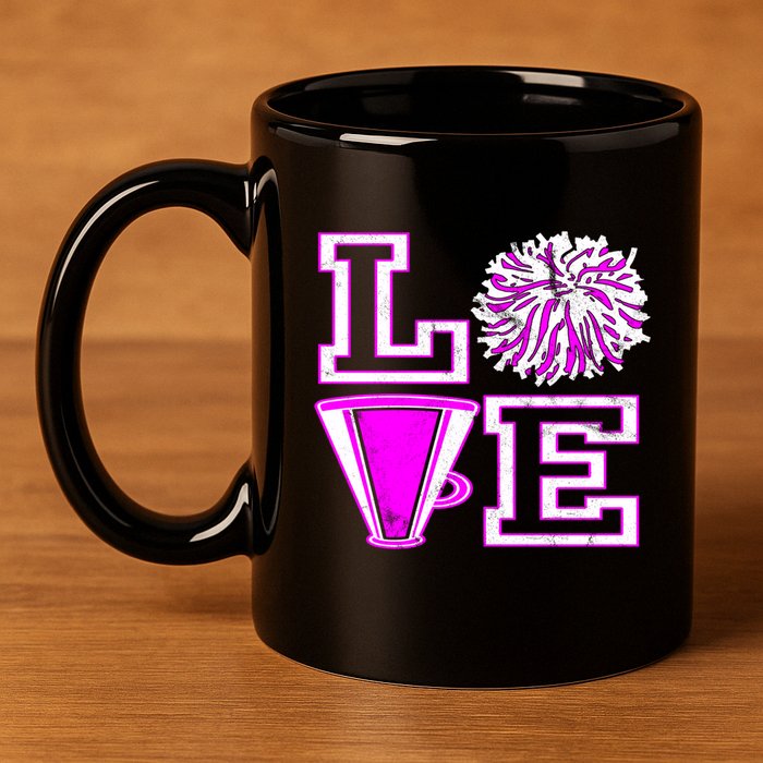 Love Cheer For N Cheerleader Gift 11oz C Handle Ceramic Mug