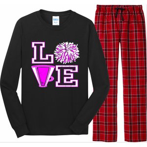 Love Cheer For N Cheerleader Gift Long Sleeve Pajama Set