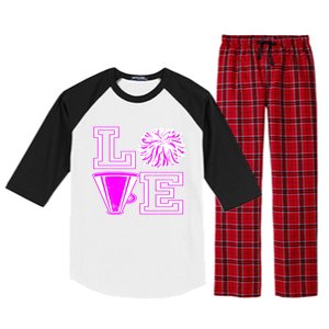 Love Cheer For N Cheerleader Gift Raglan Sleeve Pajama Set