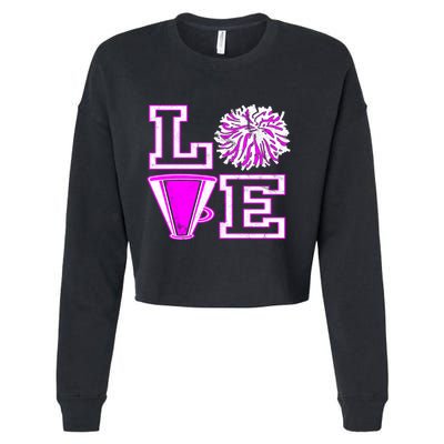 Love Cheer For N Cheerleader Gift Cropped Pullover Crew