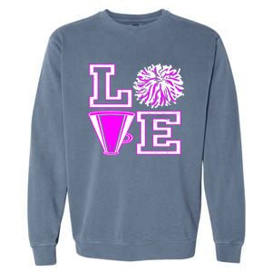 Love Cheer For N Cheerleader Gift Garment-Dyed Sweatshirt