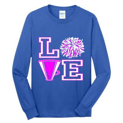 Love Cheer For N Cheerleader Gift Tall Long Sleeve T-Shirt