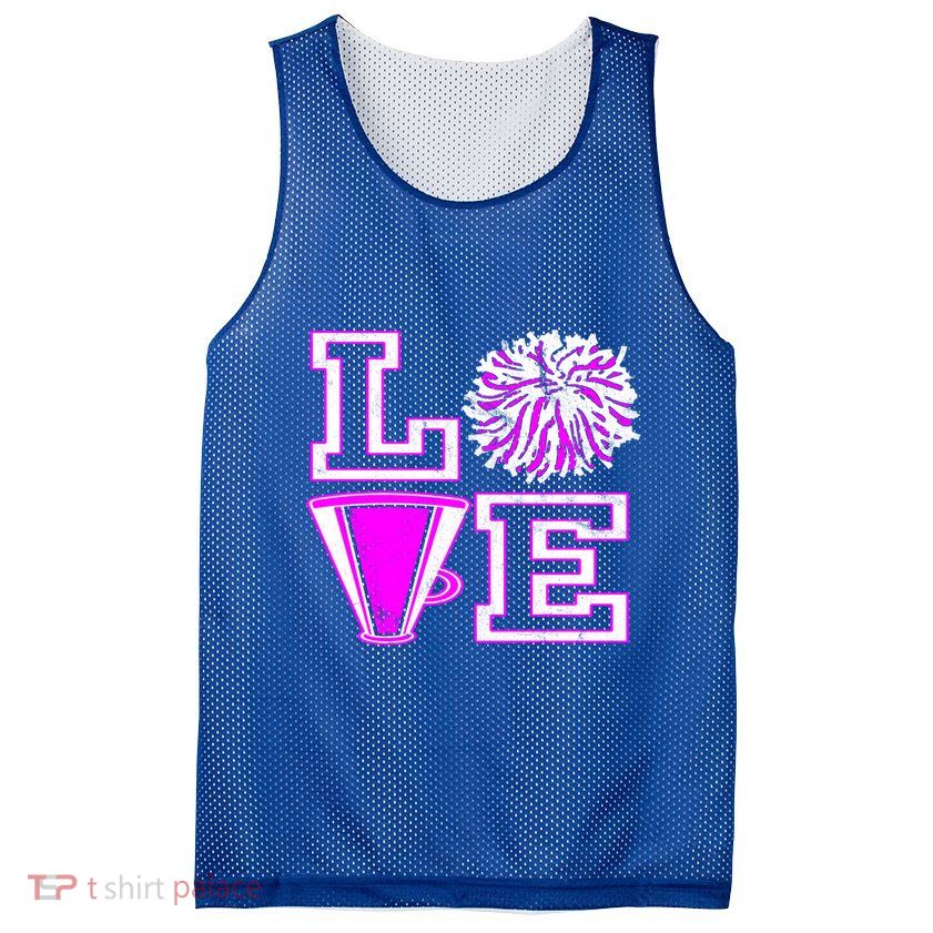 Love Cheer For N Cheerleader Gift Mesh Reversible Basketball Jersey Tank