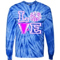 Love Cheer For N Cheerleader Gift Tie-Dye Long Sleeve Shirt