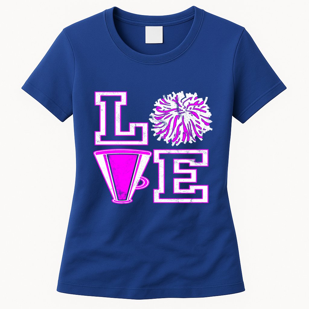 Love Cheer For N Cheerleader Gift Womens T-Shirt