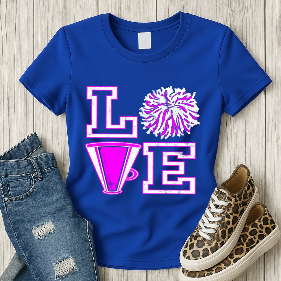 Love Cheer For N Cheerleader Gift Womens T-Shirt