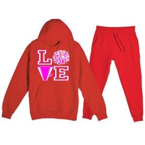 Love Cheer For N Cheerleader Gift Premium Hooded Sweatsuit Set