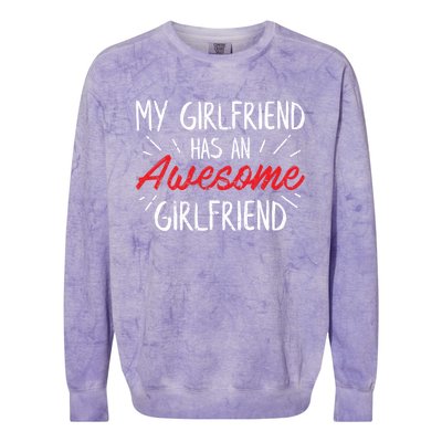 Lesbian Couple Funny Cute Valentines Day Gift Cool Gift Colorblast Crewneck Sweatshirt