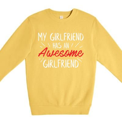 Lesbian Couple Funny Cute Valentines Day Gift Cool Gift Premium Crewneck Sweatshirt