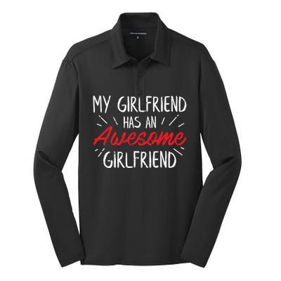 Lesbian Couple Funny Cute Valentines Day Gift Cool Gift Silk Touch Performance Long Sleeve Polo