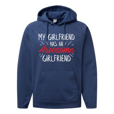 Lesbian Couple Funny Cute Valentines Day Gift Cool Gift Performance Fleece Hoodie