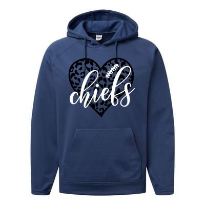 Love Chiefs Football Cool Kansas City Design Performance Fleece Hoodie