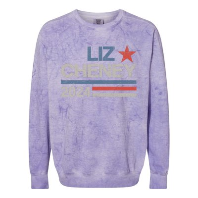 Liz Cheney For President 2024 Usa Election Liz 24 Colorblast Crewneck Sweatshirt