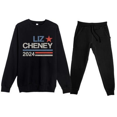 Liz Cheney For President 2024 Usa Election Liz 24 Premium Crewneck Sweatsuit Set