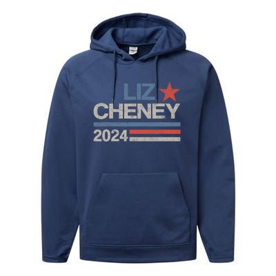 Liz Cheney For President 2024 Usa Election Liz 24 Performance Fleece Hoodie