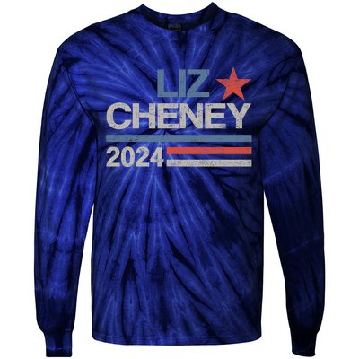 Liz Cheney For President 2024 Usa Election Liz 24 Tie-Dye Long Sleeve Shirt