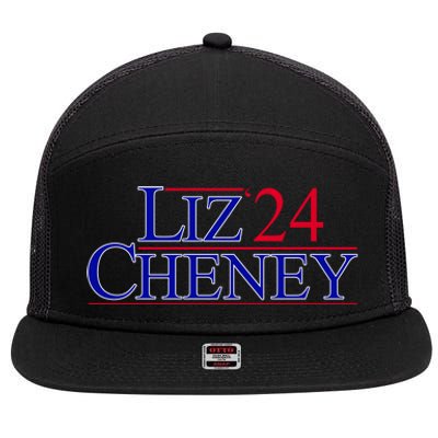 Liz Cheney For President 2024 USA 7 Panel Mesh Trucker Snapback Hat