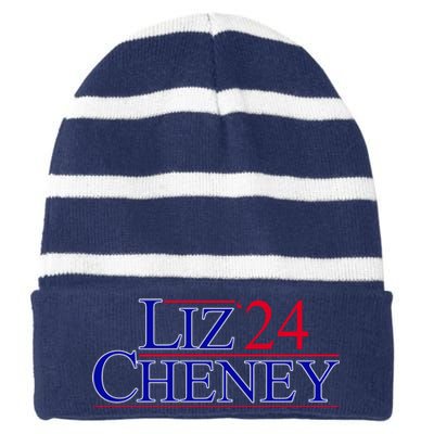 Liz Cheney For President 2024 USA Striped Beanie with Solid Band