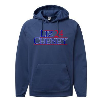 Liz Cheney For President 2024 USA Performance Fleece Hoodie