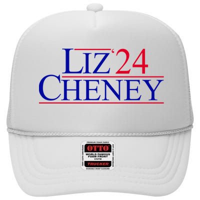 Liz Cheney For President 2024 USA High Crown Mesh Back Trucker Hat