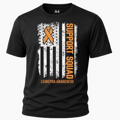 Leukemia Cancer Flag Support Squad Leukemia Cancer Awareness Cooling Performance Crew T-Shirt