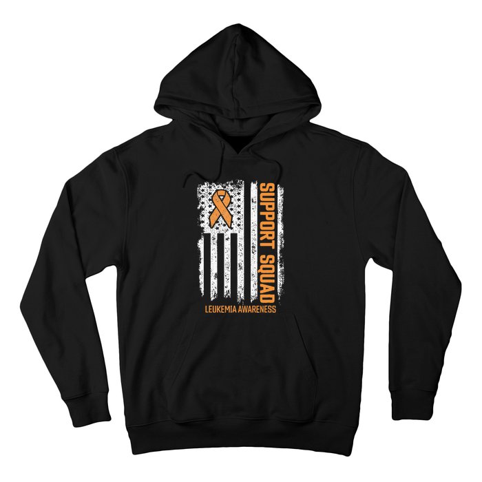 Leukemia Cancer Flag Support Squad Leukemia Cancer Awareness Hoodie