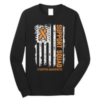 Leukemia Cancer Flag Support Squad Leukemia Cancer Awareness Long Sleeve Shirt