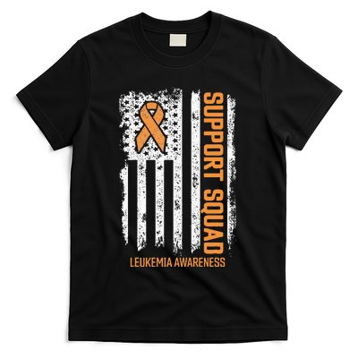 Leukemia Cancer Flag Support Squad Leukemia Cancer Awareness T-Shirt